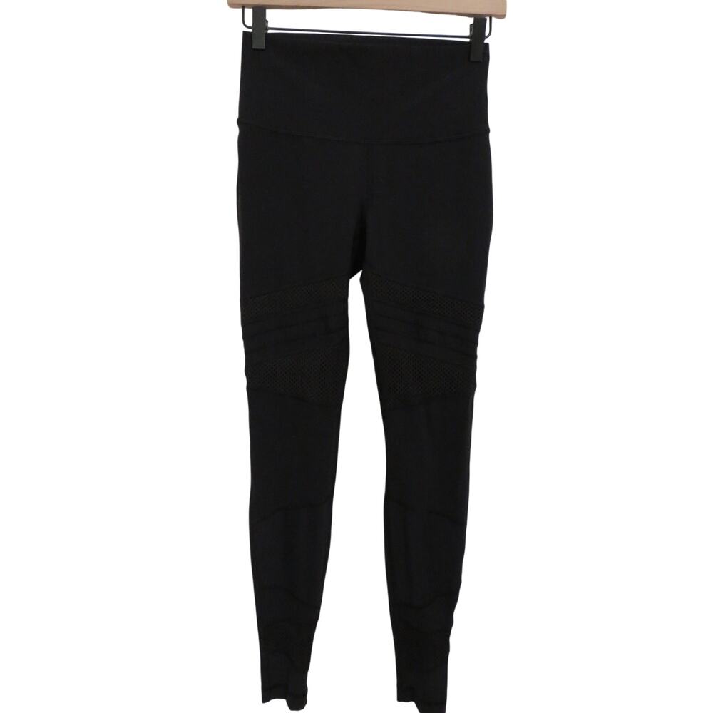 Lululemon Women Sz 6 Black Wunder Under Mesh Legging Athletic Sleek Sporty